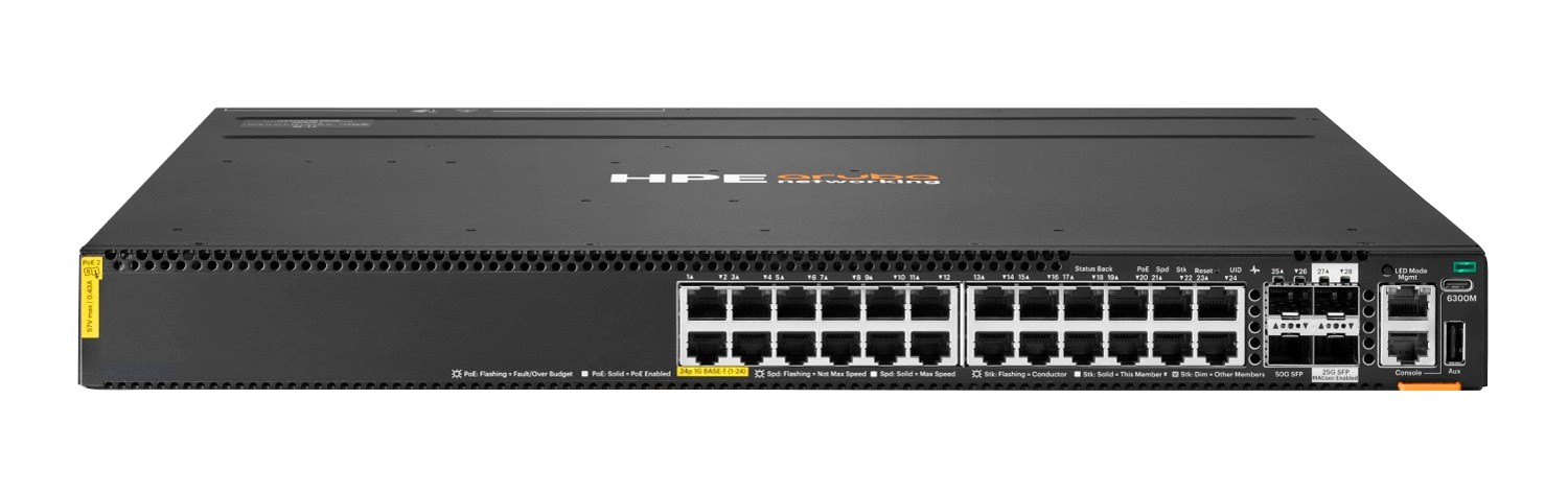 Image of HPE Networking CX6300M 24p 1G Class8 PoE 2p SFP56 50G 2p SFP28 25G MAC