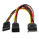 8WARE HDD SATA Power Splitter Y Cable Adapter 15cm 1x 15-pin to 2x 15-pin Male to Female 1 to 2 Extension