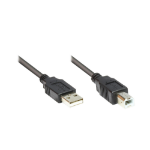 Alcasa USB 2.0 A/B 1m USB-kabel USB A USB B Zwart