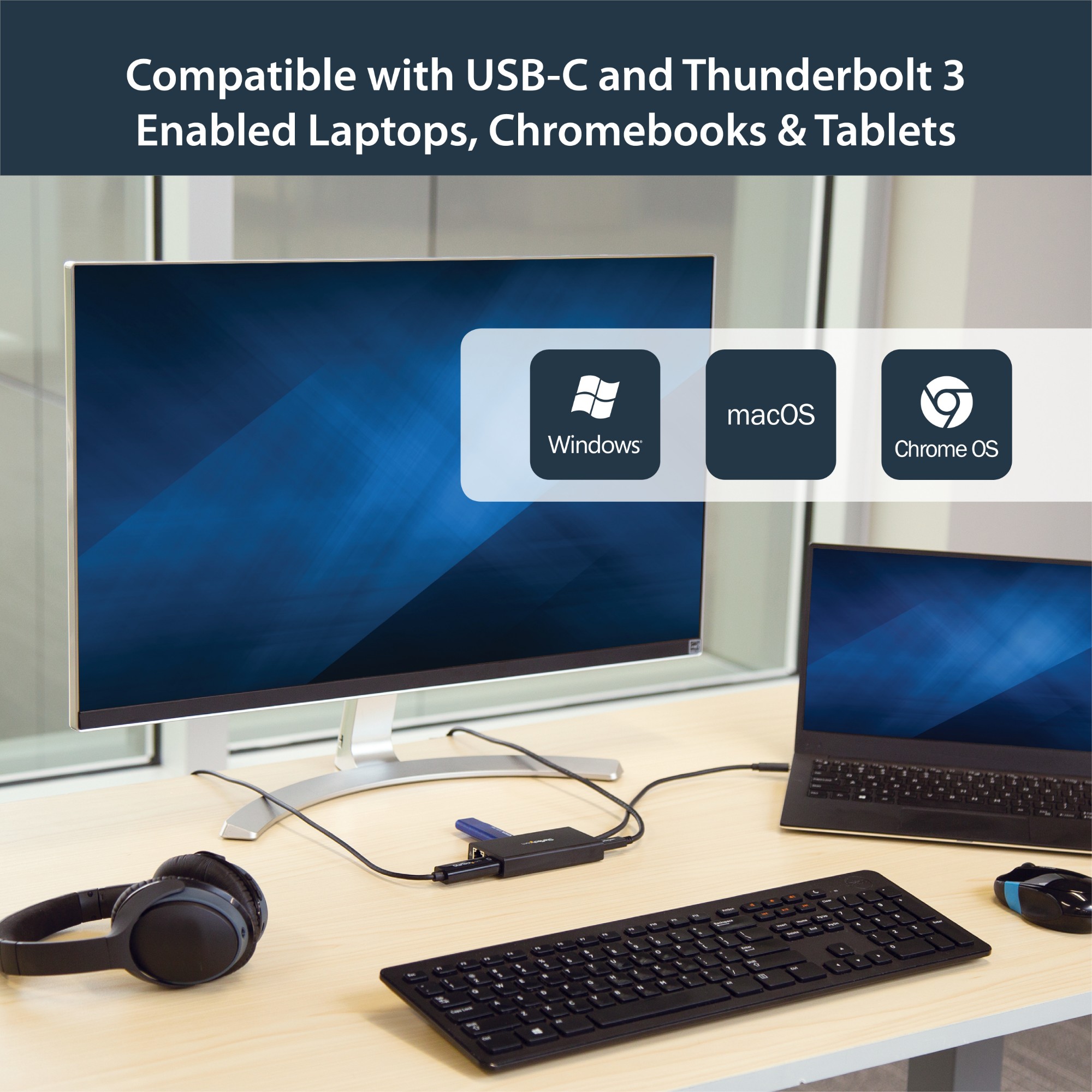 StarTech.com USB-C Multiport Adapter - USB-C Travel Docking Station with 4K HDMI - 60W Power Delivery Pass-Through, GbE, 2pt USB-A 3.0 Hub - Portable Mini USB Type-C Dock for Laptop