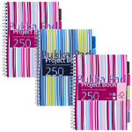 CTS Wholesale Pukka Pad Stripes Polypropylene Project Book 250 Pages A4 Blue/Pink (3)