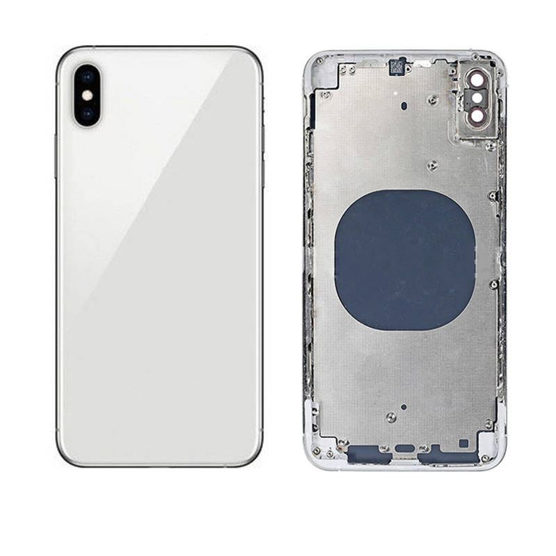 EU Product - iPhone XS Max Complete Back Cover with Frame (No Logo) - Silver thumbnail