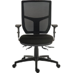 Teknik Ergo Comfort Mesh Back Ergonomic Operator Office Chair with Arms Black - 9500MESH-BLK/0270 DD