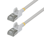 StarTech.com 15cm White Ultra Slim Cat6A Ethernet Cable, Snagless, FTP, Pure Bare Copper Wire, 34AWG Slim RJ45 Network Patch Cord, Individually Tested