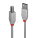 Lindy 2m USB 2.0 Type A to B Cable, Anthra Line, grey