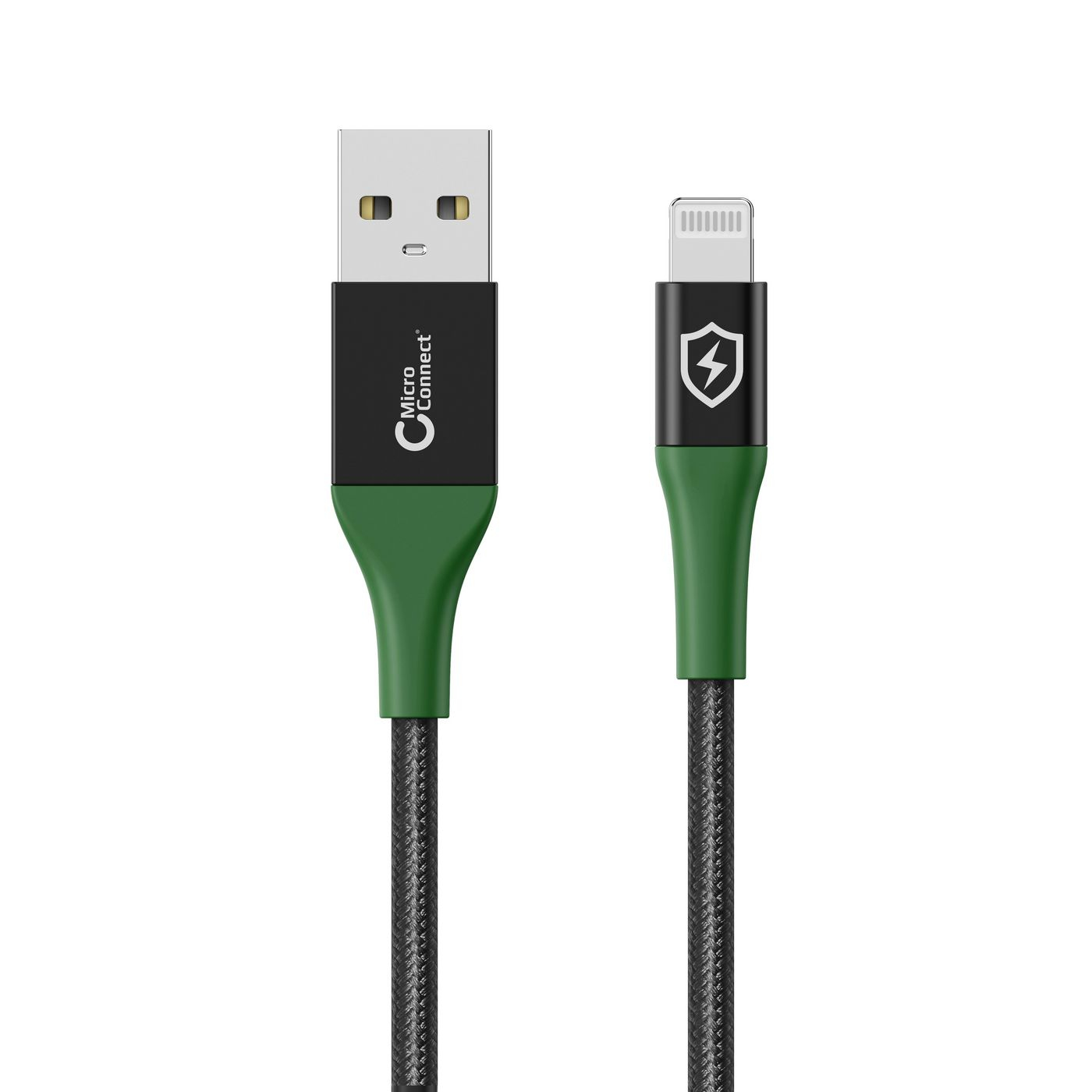 Microconnect MC-SMART USB A-L-2 lightning cable 2 m Black. Green