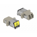 DeLOCK Optical Fiber Coupler with laser protection flip LC Duplex female to LC Duplex female Multi-mode beige