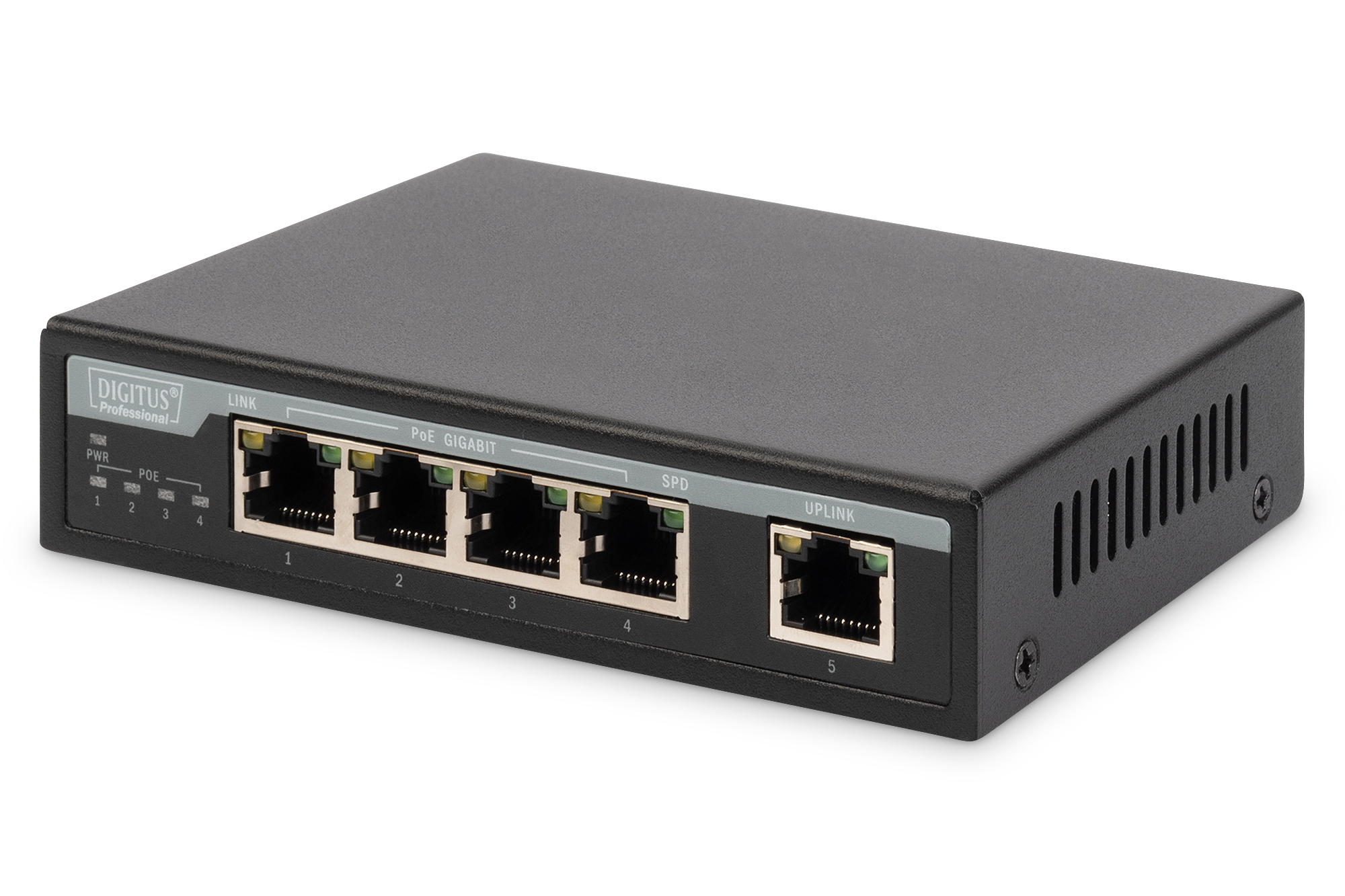 Digitus 4 Port Gigabit PoE Switch, Unmanaged, 1 Uplink