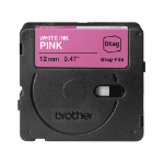 Brother BTAGP35 12MM WHITE ON PINK TAPE