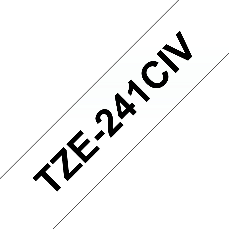 Brother TZE-241CIV DirectLabel black on white Laminat 18mm x 8m Pack=20 for Brother P-Touch TZ 3.5-24mm/36mm/6-18mm/6-24mm/6-36mm