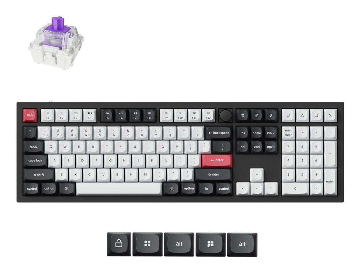 Keychron Black Q6 He Keyboard Universal Usb + Rf Wireless + Bluetooth Qwerty