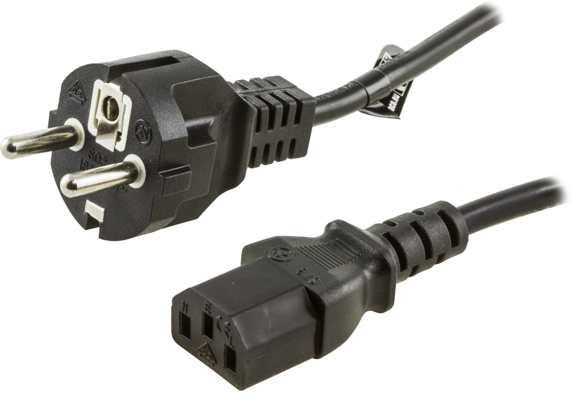 EU Product - Grounded appliance cable, 0.5m - Black thumbnail
