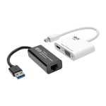 Tripp Lite P137-GHV-V2-K video cable adapter 7.87" (0.2 m) Mini DisplayPort, USB 3.0 VGA/HDMI, RJ-45 Black, White