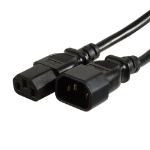 Videk IEC M (C14) to IEC F (C13) LSZH Mains Power Cable Black 1.5m