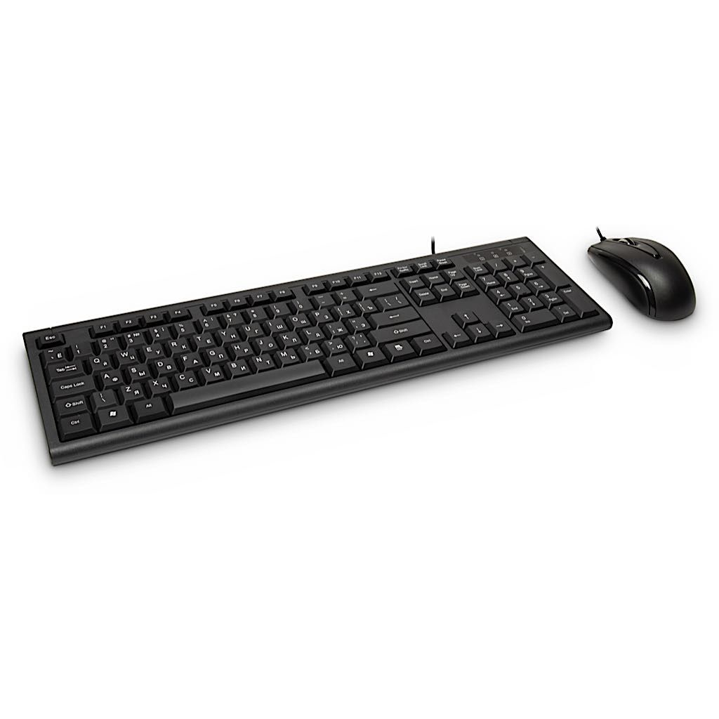 Inter-Tech KM-3149R keyboard Mouse included Home USB QWERTY Russian, US International Black