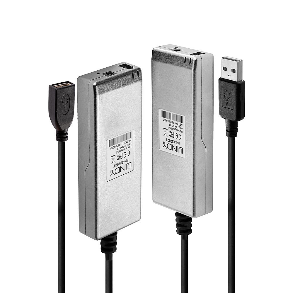 Image of Lindy USB 2.0 MM Fibre Optic Extender 200m