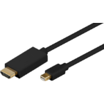 Microconnect MDPHDMI2B video cable adapter 2 m Mini DisplayPort HDMI Type A (Standard) Black