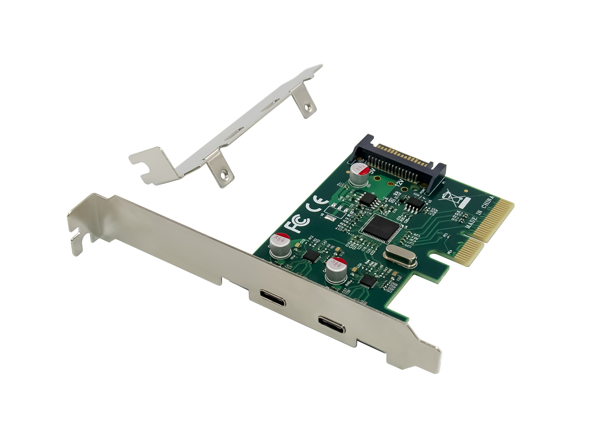 Image of Conceptronic EMRICK 2-Port USB 3.2 Gen 2 Type-C PCIe Card