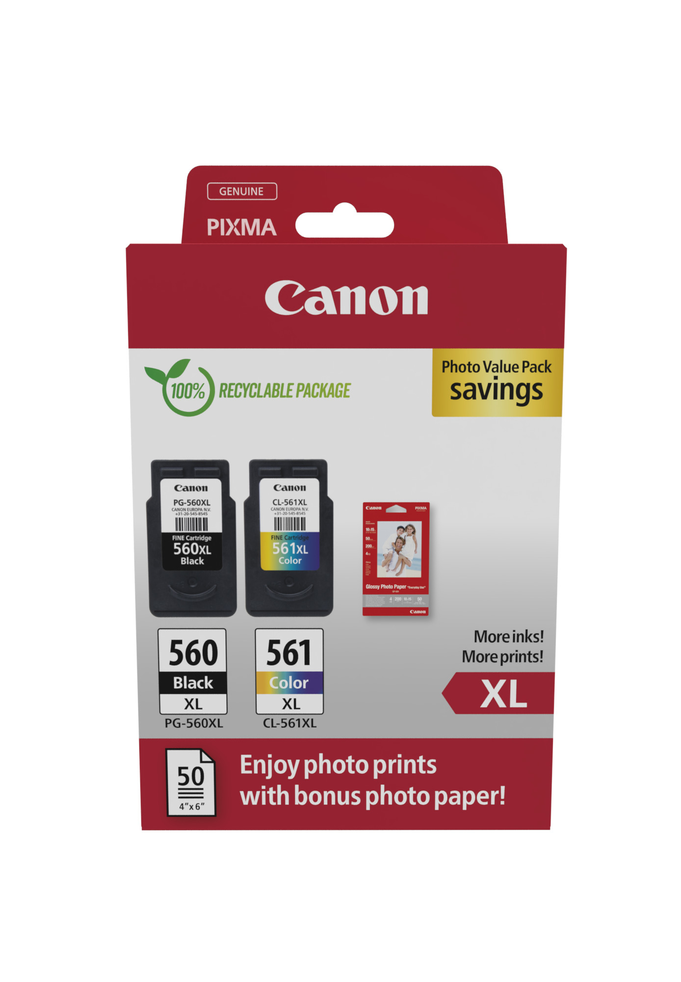 Image of Canon 3712C008/PG-560XL+CL-561XL Printhead cartridge multi pack...