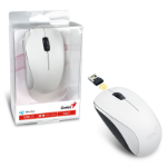 Genius Computer Technology NX-7000 Wireless Mouse, 2.4 GHz with USB Pico Receiver, Adjustable DPI levels up to 1200 DPI, 3 Button with Scroll Wheel, Ambidextrous Design, White