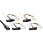 InLine SAS Cable Mini SAS SFF-8087 to 4x SAS SFF-8482 + Power, 0.5m