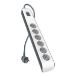 Belkin BSV603VF2M-V2 Overspanningsbeveiliging Grijs, Wit 6 AC-uitgang(en)