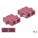 DeLOCK Optical Fiber Coupler SC Duplex female to SC Duplex female Multi-mode 4 pieces violet