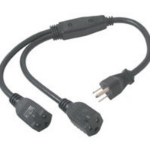 C2G 14in 1-to-2 18 AWG Power Cord Splitter (2 NEMA 5-15R -> 1 NEMA 5-15P) Black 0.35 m