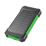 LogiLink Mobile Power Bank, LiPo, 8.000mAh, solar, w/flashlight, black/green