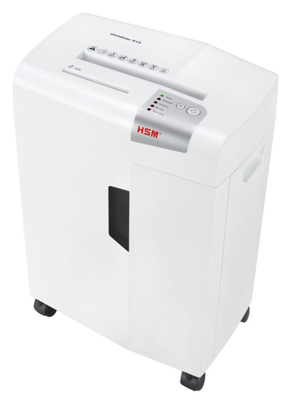 Image of HSM X13 paper shredder Particle-cut shredding 57 dB 4 mm Silver, White
