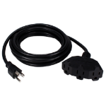QVS PP-ADPT3-10 power extension 118.1" (3 m) 3 AC outlet(s) Indoor Black