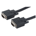 Manhattan SVGA Monitor Cable, HD15, 20m, Male to Male, Compatible with VGA, Fully Shielded, Black, Lifetime Warranty, Polybag