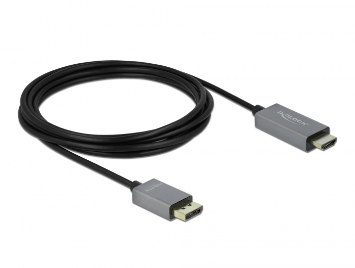 Image of DeLOCK 85930 video cable adapter 3 m DisplayPort HDMI Black, Grey