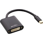 InLine Mini DisplayPort male / DVI-D 24+1 Adapter female Aluminum black, 0.15m