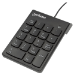 Manhattan Numeric Keypad, Wired, USB, Windows or Mac, 18 full size keys, Black, Blister