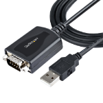 StarTech.com 3ft (1m) USB to Serial Cable with COM Port Retention, DB9 Male RS232 to USB Converter, USB to Serial Adapter for PLC/Printer/Scanner, Prolific Chipset, Windows/Mac