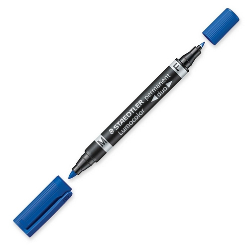 Image of Staedtler Lumocolor Duo permanent marker Fine/Bullet tip Blue 1 pc(s)