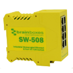 Brainboxes SW-508 network switch Unmanaged L2 Fast Ethernet (10/100) DIN rail Yellow