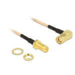 DeLOCK 0.16m, 2xRP-SMA coaxial cable RG-316 RP-SMA Black, Gold, Transparent