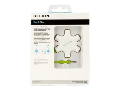 Belkin F8Z274BT audio splitter green, White