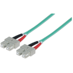 Intellinet Fiber Optic Patch Cable, OM3, SC/SC, 3m, Aqua, Duplex, Multimode, 50/125 µm, LSZH, Fibre, Lifetime Warranty, Polybag