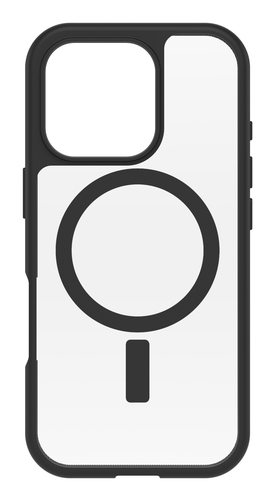 OtterBox React Series - Back cover for mobile phone - MagSafe compatibility - plastic - black crystal (clear/black) - for Apple iPhone 16 Pro