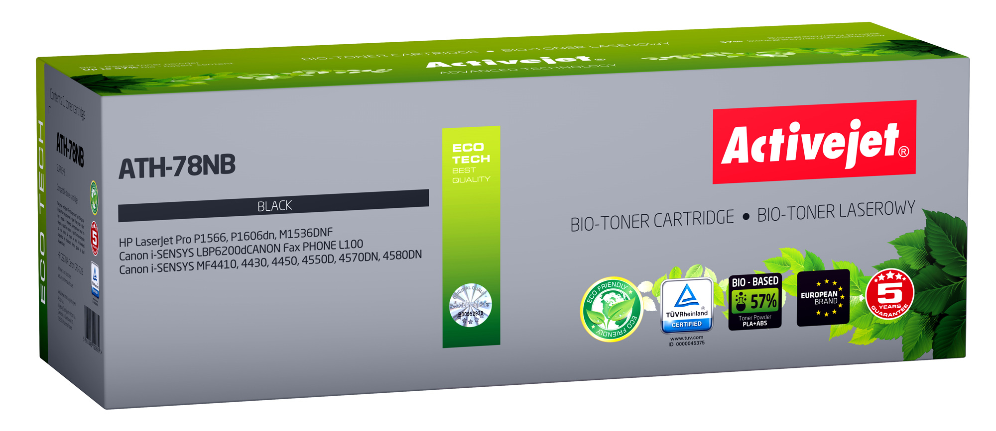 Activejet ATH-78NB BIO Tonerkassett 1 styck Kompatibel Svart