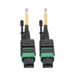 Tripp Lite N390-01M-12-AP MTP/MPO (APC) Singlemode Patch Cable (F/F), 12 Fiber, 40/100 GbE, QSFP+ 40GBASE-PLR4, Plenum, Push/Pull Tab, Yellow, 1 m (3.3 ft.)