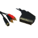 Cables Direct 2SR2V-01 video cable adapter 1.5 m SCART (21-pin) 2 x RCA + S-Video Black