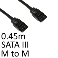 Locking SATA III (M) to Locking SATA III (M) 0.45m Black Internal Data Cable