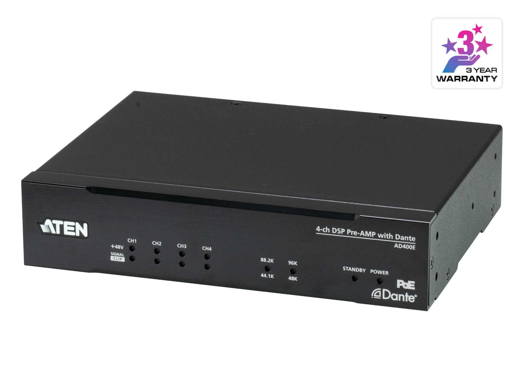 AD400E ATEN 4-CH MIC/LINE PRE-AMP WITH DSP AND DANTE