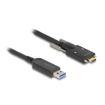 DeLOCK Active Optical Cable USB 10 Gbps Type-A male to USB Type-C male with screws on the sides 5 m