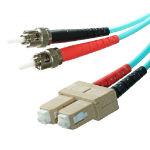 Cablenet 1m OM3 50/125 ST-SC Duplex Aqua LSOH Fibre Patch Lead