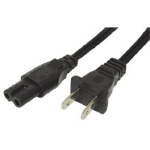 C2G Non-polarized Power Cord, Black 6ft 72" (1.83 m)